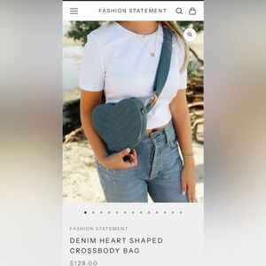 DENIM HEART SHAPED CROSSBODY BAG | NWOT
